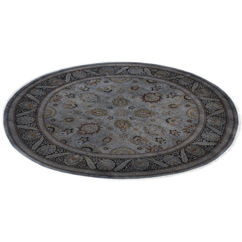 Overdyed One-of-a-Kind Hand-Knotted Area Rug - Gray - 9' 1" x 9' 1"