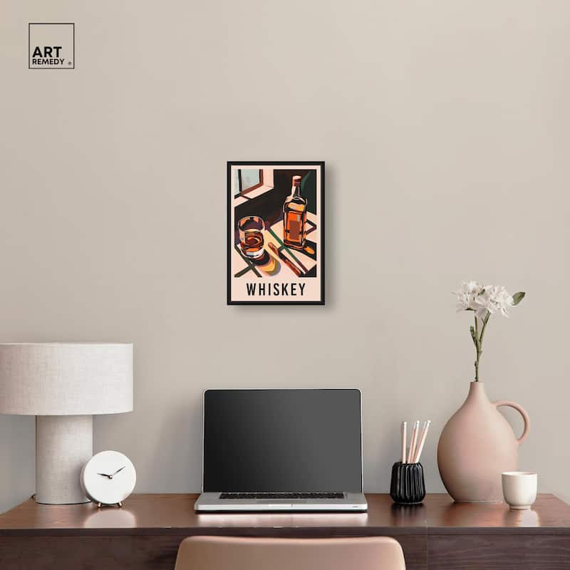 Whiskey Poster Canvas by Art Remedy