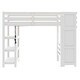 preview thumbnail 8 of 24, Multifunctionl Loft Bed Storage Wardrobe and Shelves, Wooden Bed Frame with LED Light & Staircase for Kids Teens Adults