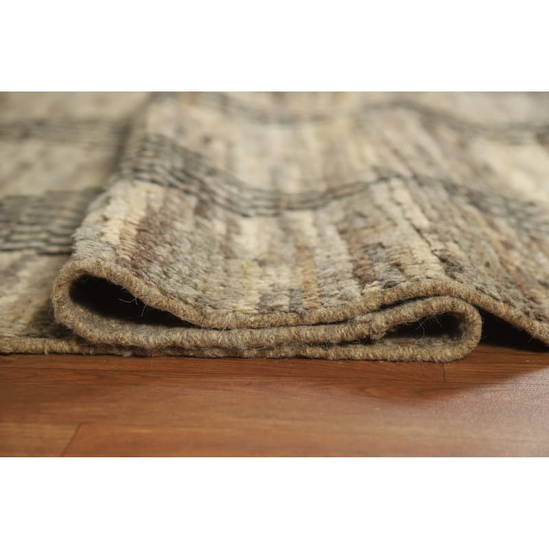 Geometric Moroccan Rug Handmade Multi-Color Tribal Wool Carpet - 4'10" x 6'3"
