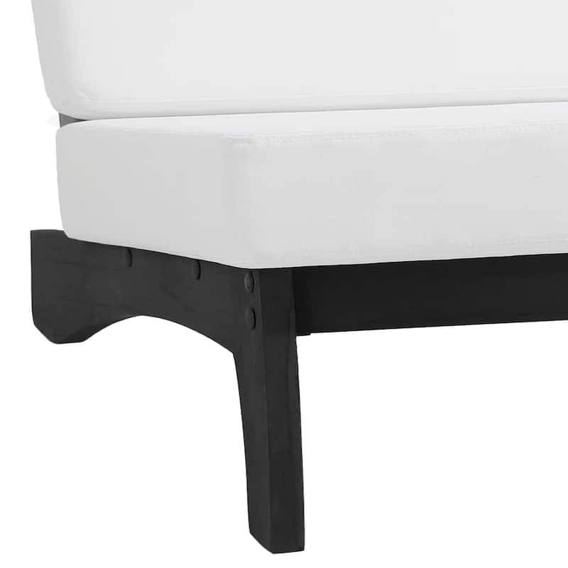 4 Piece Outdoor Wood Loveseat Chair Conversation Set with Cushion