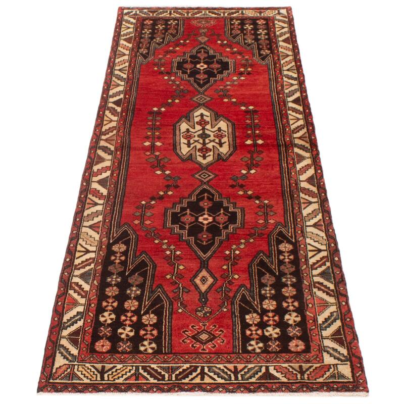 ECARPETGALLERY Hand-knotted Anadol Red Wool Rug - 3'6 x 10'0