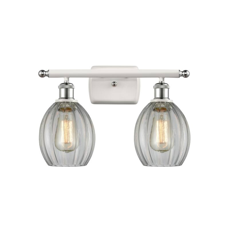 Innovations Lighting Eaton 2 Light 16" Wide Bathroom Vanity Light - White and Polished Chrome / Clear