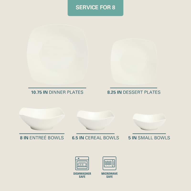 Gibson Home Rothenberg Stackable 40-Piece Porcelain Dinnerware Set