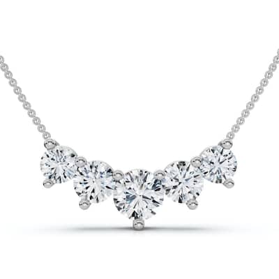 3Ct Silvie Diamond Necklace Gold 18" Lab Grown EF/VS