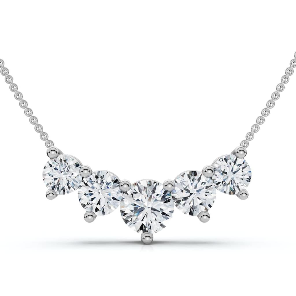 Bliss Diamond 3Ct Silvie Diamond Necklace Gold 18" Lab Grown EF/VS