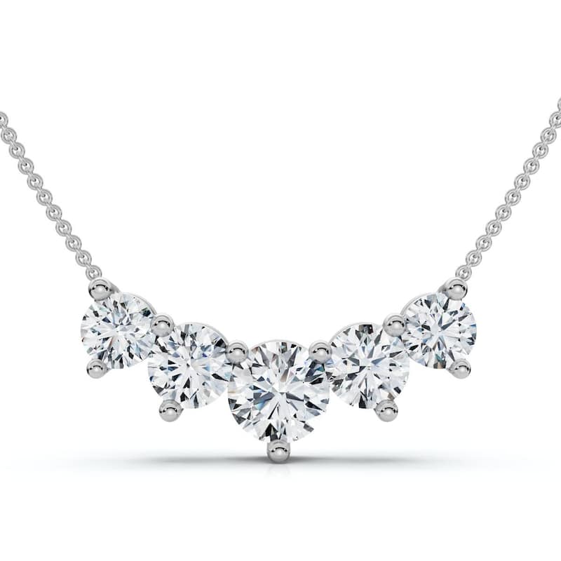 Bliss Diamond 3Ct Silvie Diamond Necklace Gold 18" Lab Grown EF/VS - White