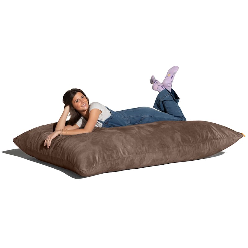 Jaxx 5.5' Huge Bean Bag Floor Pillow and Lounger for Adults - Microsuede - Chocolate