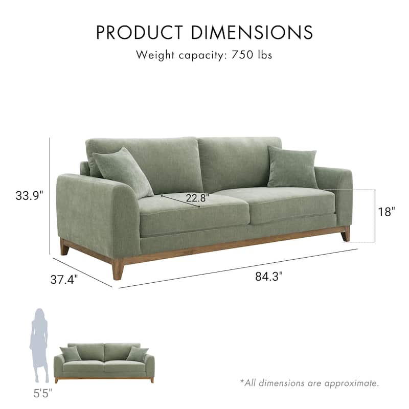 Furniture of America Lurek Mid Century Modern 3-Piece Chenille Sofa Set