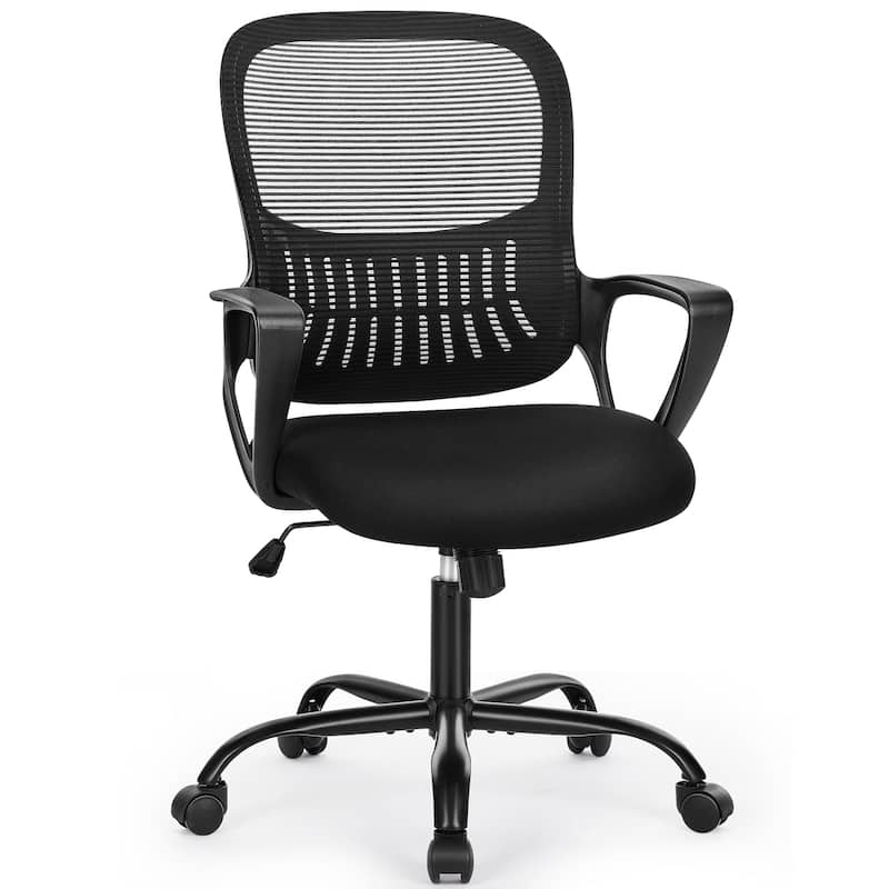 Ergonomic Mid-Back Mesh Office Chair Computer Desk Swivel Rolling Chair with Wheels for Home Office - 18.5"D x 20.08"W x 41.4"H