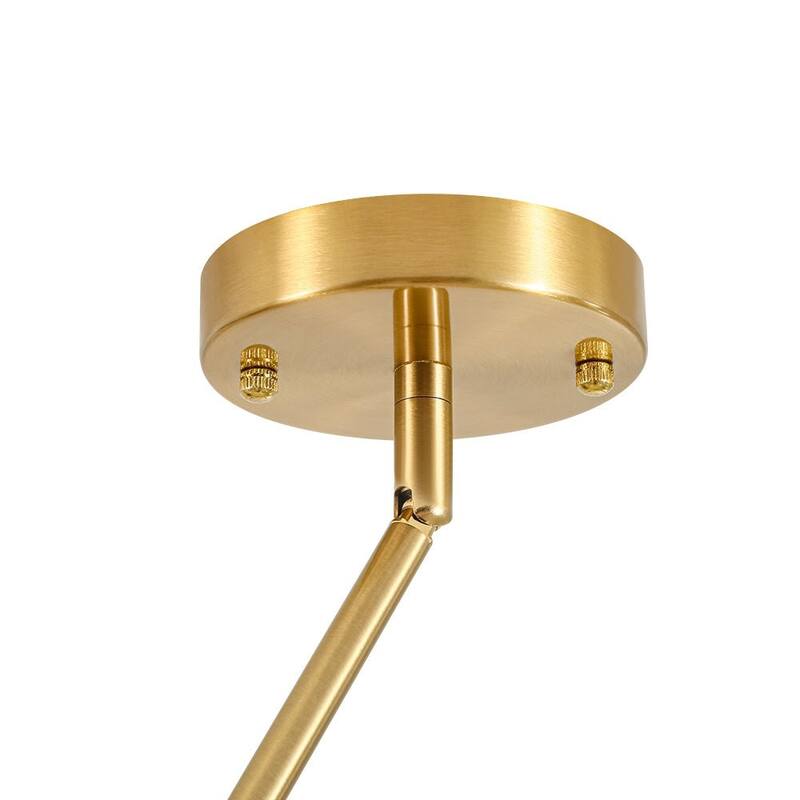 5-Light Chic Mid-century Frosted Glass Linear Chandelier - 29.7 in