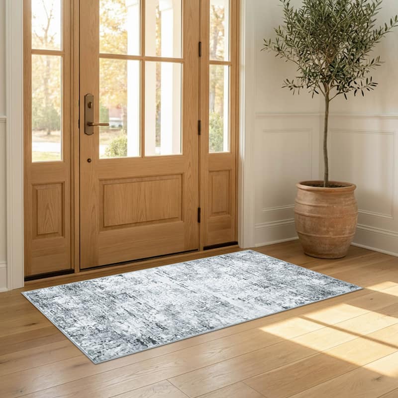 Wyatt & Ash Dream Mink Printed Chenille Rugs - Grey - 3' x 5'