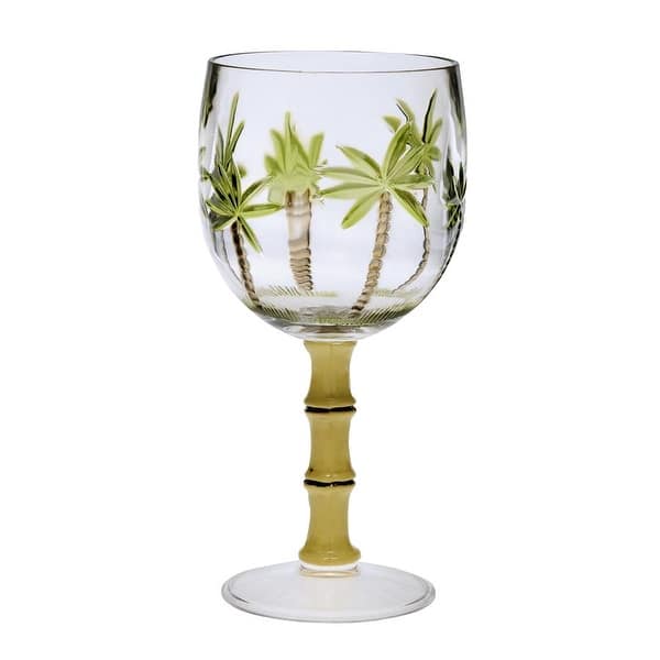 Palm Tree 16 oz. Wine Glass with Bamboo Stem, Set of 4 - 16 OZ - Bed Bath &  Beyond - 35666131