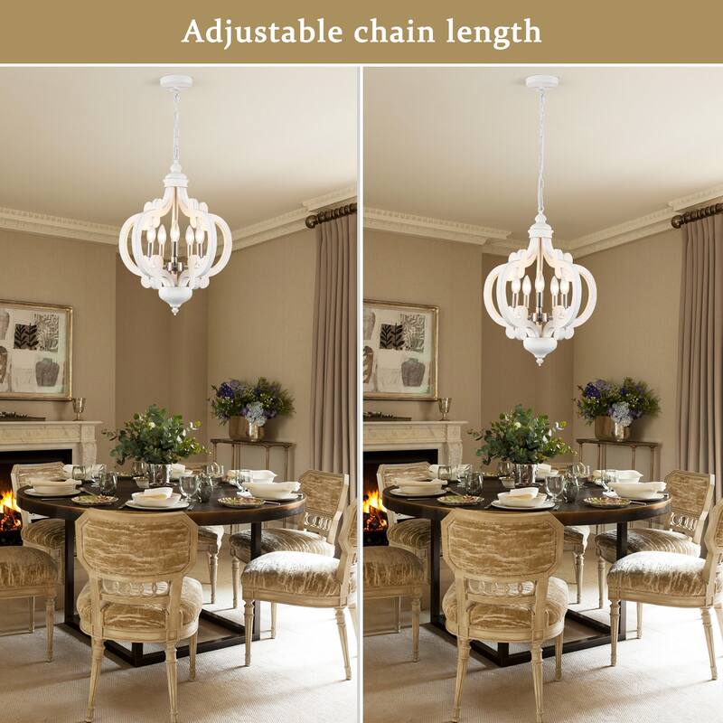 5-Light W17.71" x H78.74" Rustic Lantern Chandeliers for Dining Room