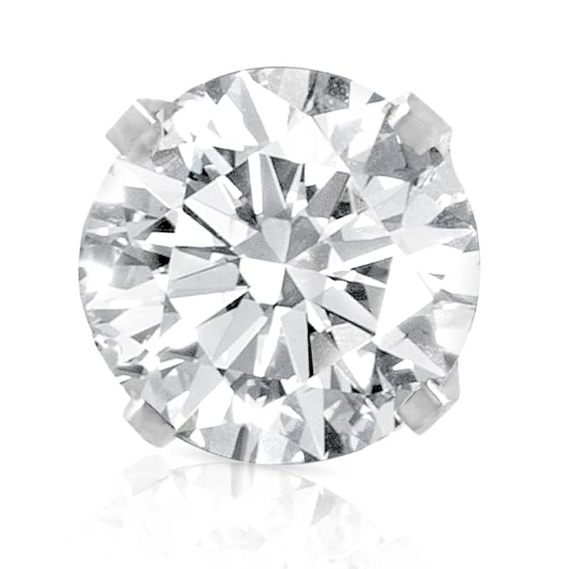 Bliss Diamond 1/3ct Diamond Screw Back White Gold Single Stud Earring - White