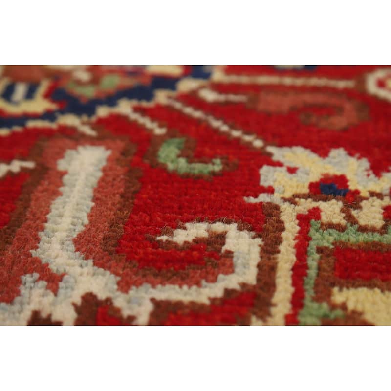 Hand Knotted Oriental 100% Wool Carpet Traditional Medallion Red Heriz (serapi) Area Rug - 9' 11'' X 7' 11''