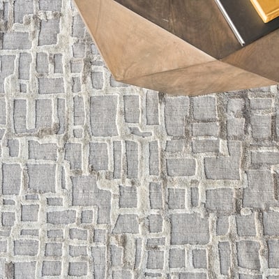 EXQUISITE RUGS Vista Hand-loomed Wool/Bamboo Silk Mocha Beige Area Rug.