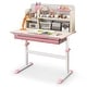 preview thumbnail 7 of 6, Kids Study Desk Height Adjustable Writing Table w/ Tilt Desktop Pink