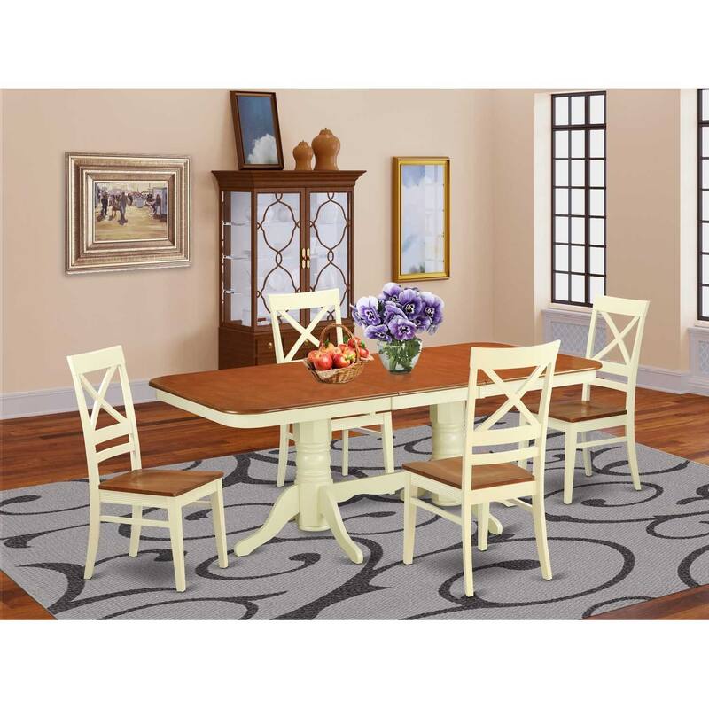 Dining Table Set with Chairs - Kitchen Table Set for 6-8 People - Modern Farmhouse Style