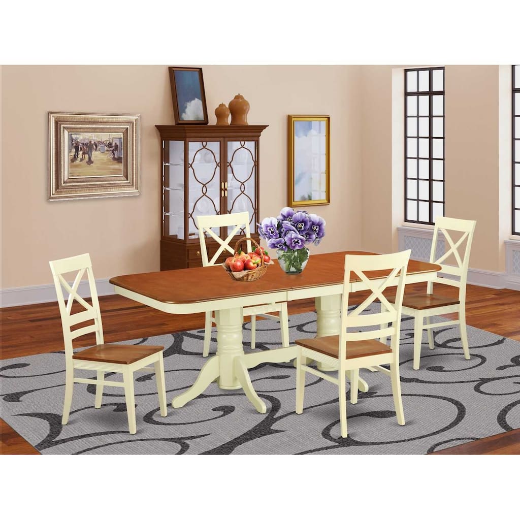 Dining Table Set with Chairs - Kitchen Table Set for 6-8 People - Modern Farmhouse Style