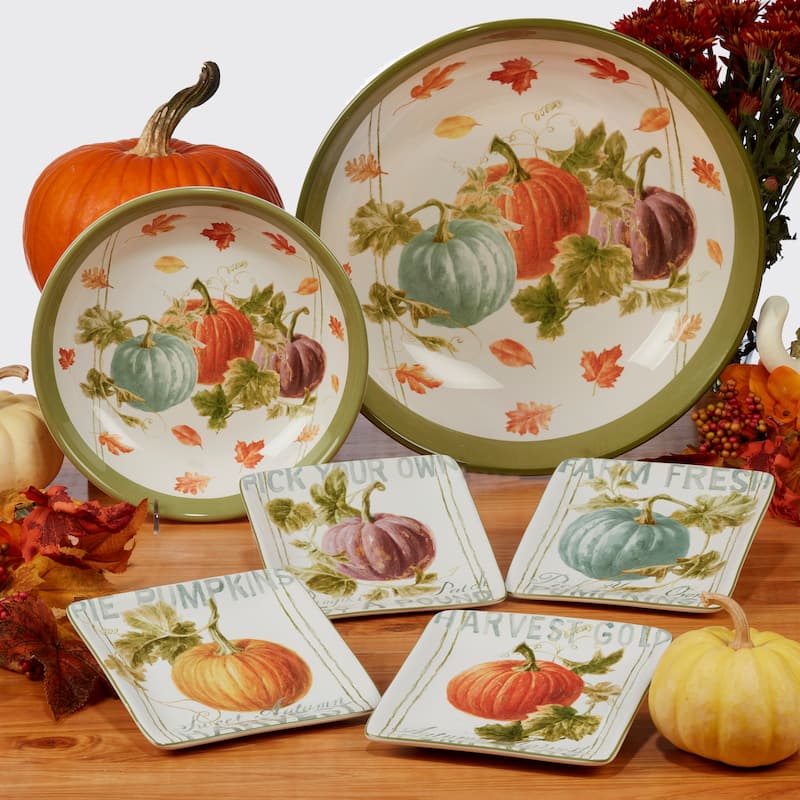 Certified International Autumn Havest 9-inch Soup/Cereal Bowls, Set of 4 - 9" Dia x 2"