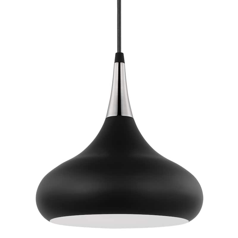 Nuvo Lighting 60/7510 Phoenix 10" Wide Mini Pendant - Matte Black / Polished Nickel