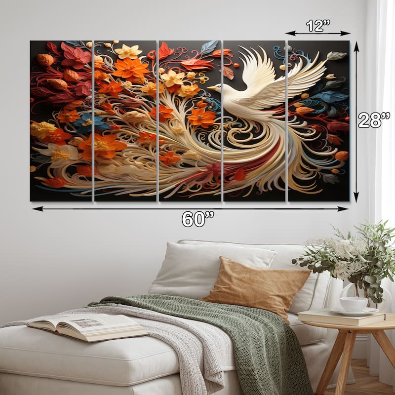 Designart "Christianity Pentecost Fire" Spiritual Multipanel Wall Art Living Room set