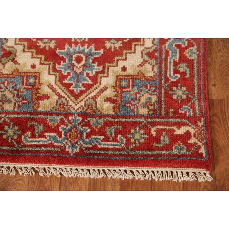 Traditional Heriz Serapi Style Runner Rug Hand-Knotted Wool Carpet - 2'6" x 11'5"