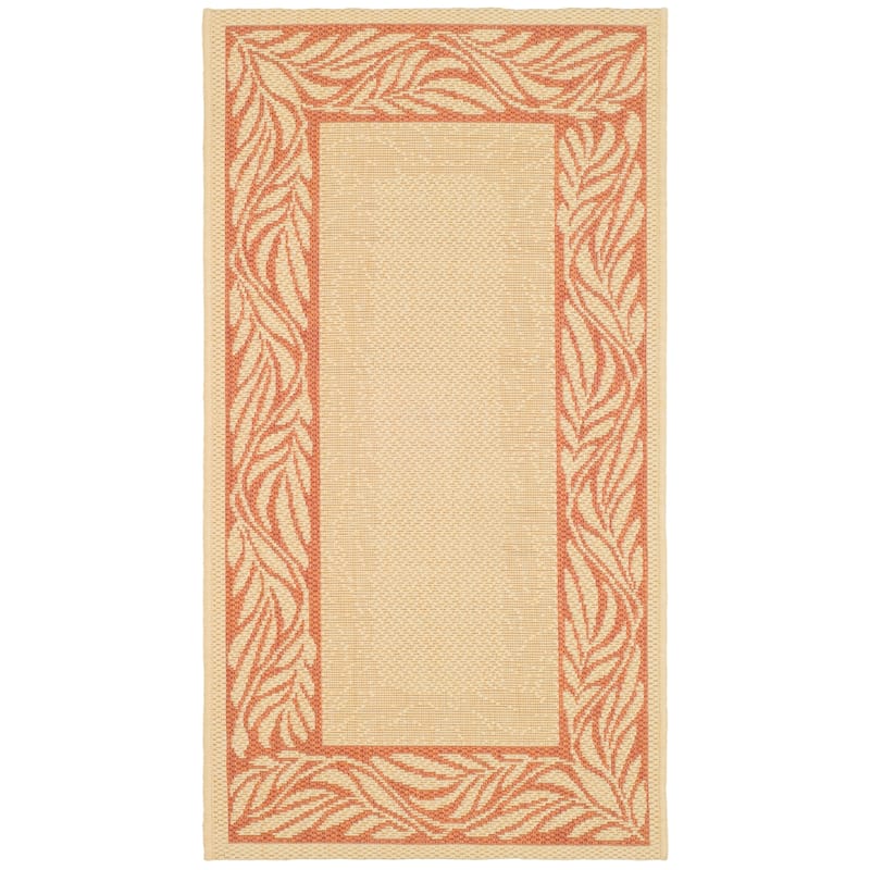 SAFAVIEH Courtyard Vesselka Indoor/ Outdoor Waterproof Patio Backyard Rug - 2' x 3'7" - Natural/Terra