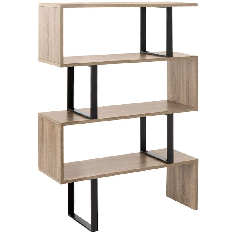 SAFAVIEH Finka Light Brown/ Black Etagere - 35.4' x 11.8' x 50.4' - 35Wx12Dx50H