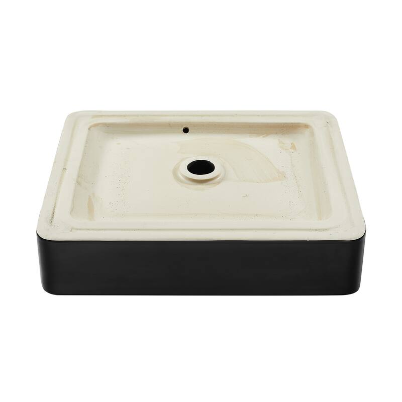 Concorde Rectangle Ceramic Vessel Sink, Matte Black