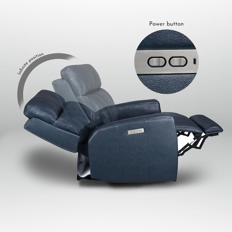 Genuine Leather Zero Gravity Power Recliner Chair with Power Headrest, USB&USB-C Port