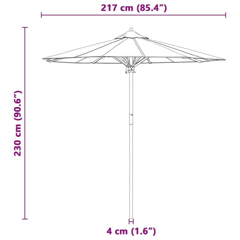 vidaXL Garden Parasol Cream White 85.4x90.6 in Bamboo - 85.4 X 85.4 X 90.6 in