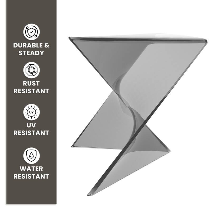 Randolph Modern Indoor Lightweight Side Table with Triangular Curved Design Accent End Table for Home Living Room or Bedroom