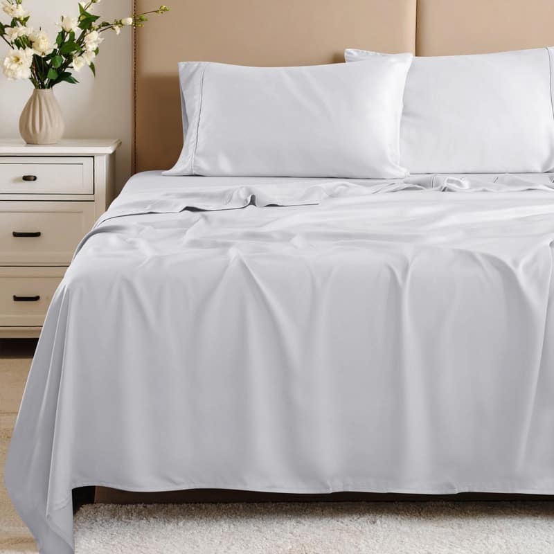 Blue Nile Mills 4 Piece Rayon From Bamboo Sheets 300 Thread Count - Solid Deep Pocket