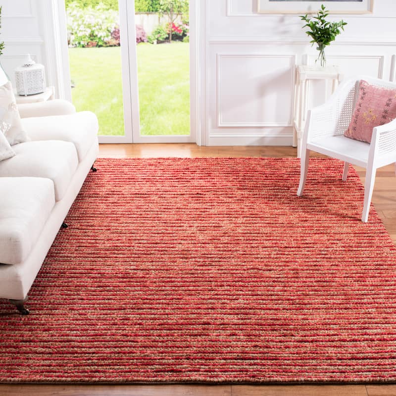 SAFAVIEH Handmade Bohemian Jelisava Jute & Wool Area Rug - 4' x 6' - Red/Multi