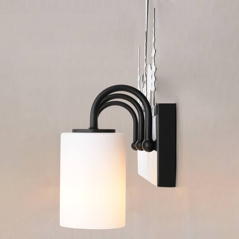 VAXCEL Acadia Bronze Rustic Wildlife Bathroom Vanity Lighting Wall Fixture with Nightlight, Frosted White Glass Shade