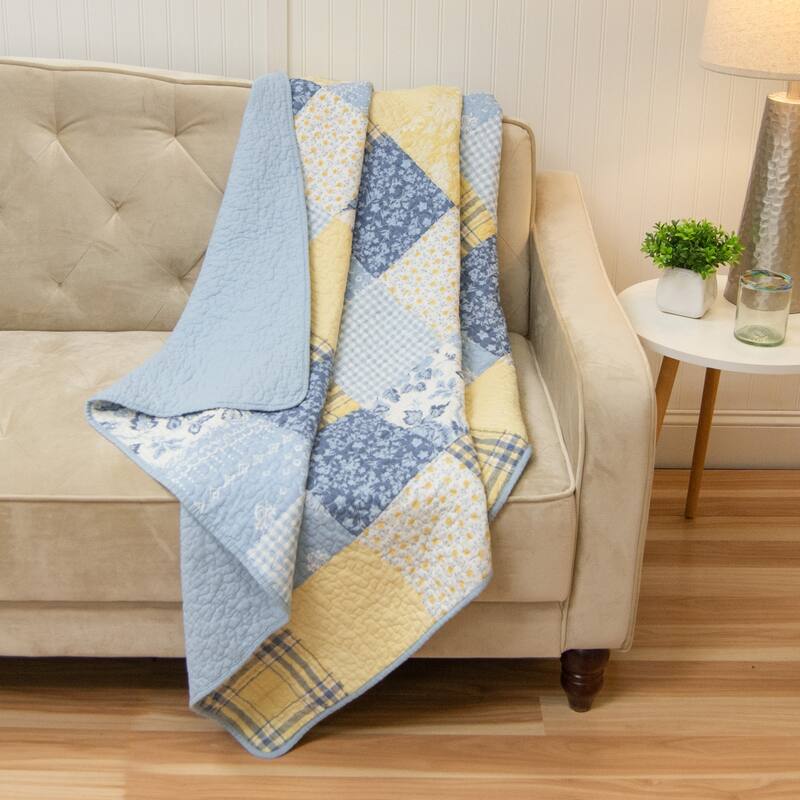 Donna Sharp Spring Flowers Cotton Throw