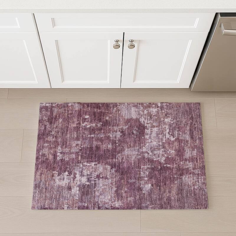 Machine Washable Indoor/ Outdoor Ombre Abstract Chantille Rug