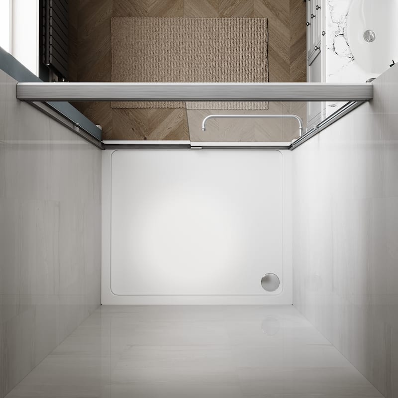 Elegant Double Sliding Shower Doors in Brushed Nickel Finish Framed Tub Doors Various Sizes Shower Enclosure
