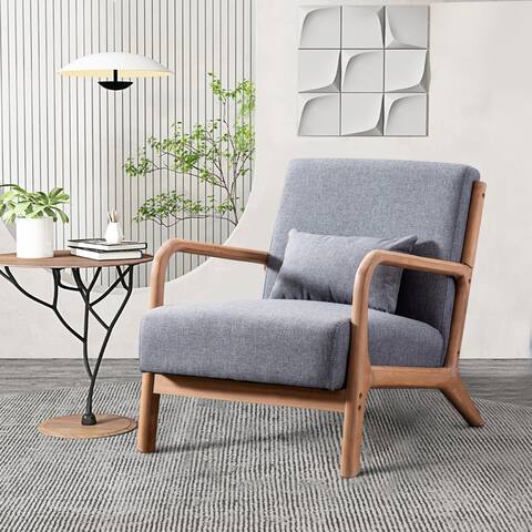 Accent Armchair Solid Hardwood Upholstered