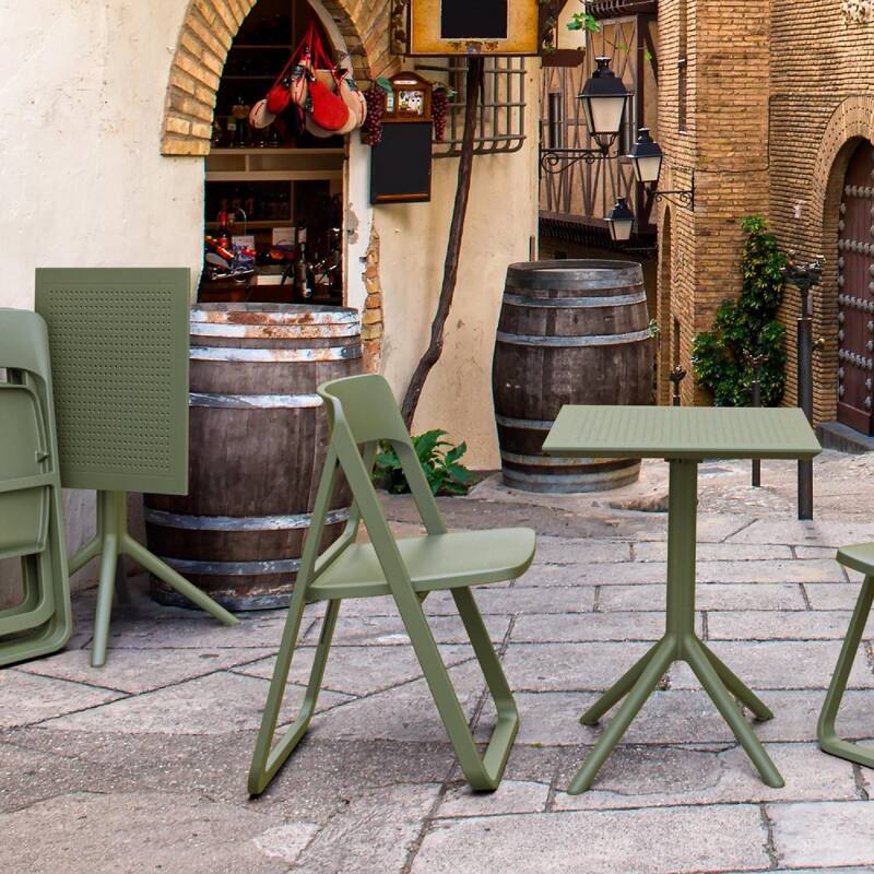 24" Olive Green Square Folding Table