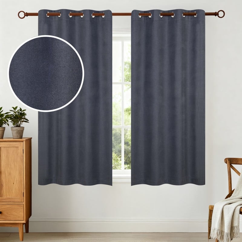 Superior Neal 100% Blackout Grommet Curtains, Set of 2 Panels