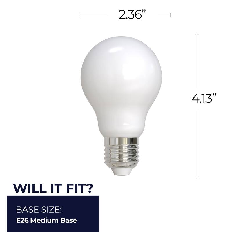 Bulbrite LED Filament Pack of (4) 14 Watt Dimmable A19 Light Bulb with Milky Glass Finish and Medium (E26) Base