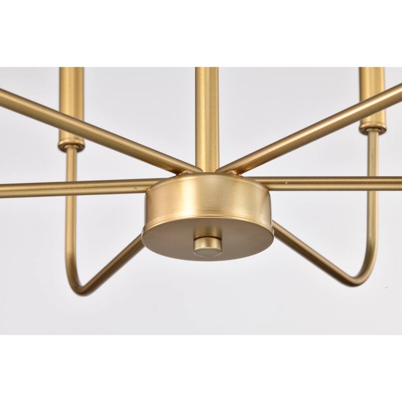 22 Inch Modern Classic Gold Chandelier 6 Light (SOLD AS A PAIR)