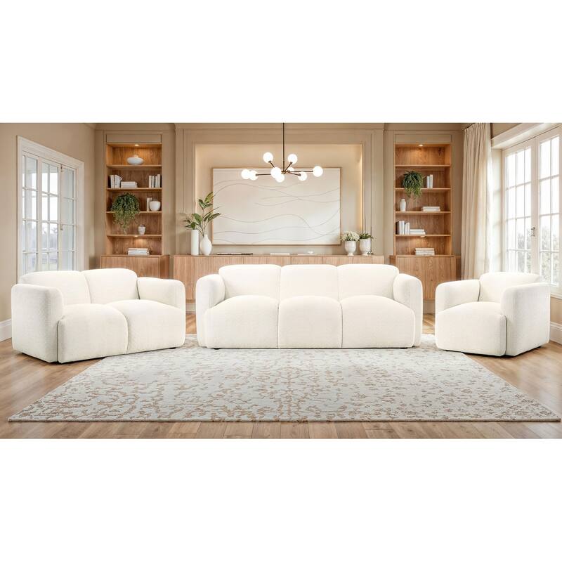 Dorset Upholstered Round Track Arm Sofa Set - N/A