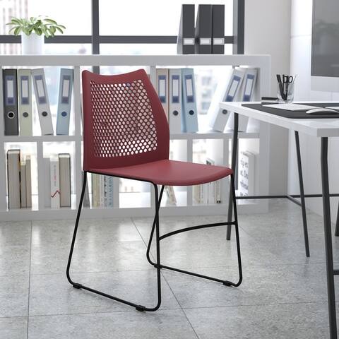 661 lb. Capacity Stack Chair with Air-Vent Back and Powder Coated Sled Base