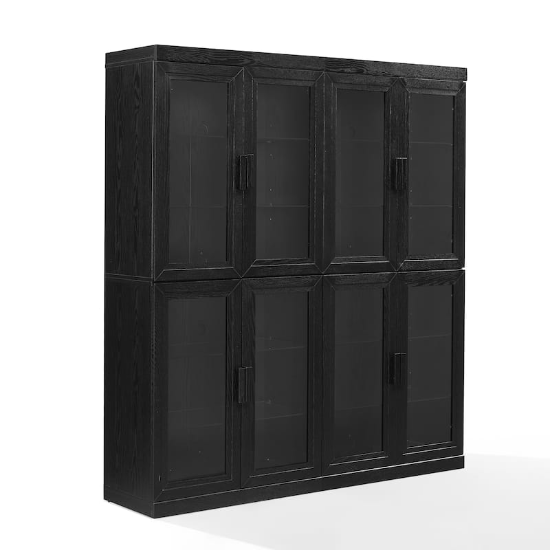 Crosley Essen 2Pc Glass Door Kitchen Pantry Storage Cabinet Set