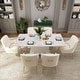 preview thumbnail 29 of 65, 7-Piece Clihome High-gloss Extendable Table Velvet Chair Dining Set