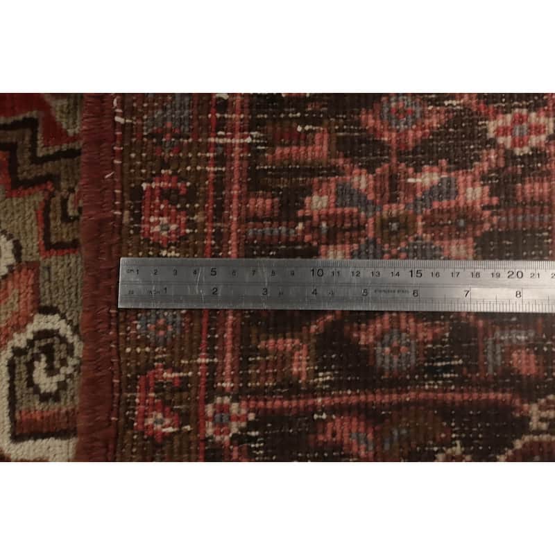 Hand Knotted Oriental 100% Wool Carpet Traditional Medallion Oranges & Rust Heriz Area Rug - 9' 11'' X 7' 2''